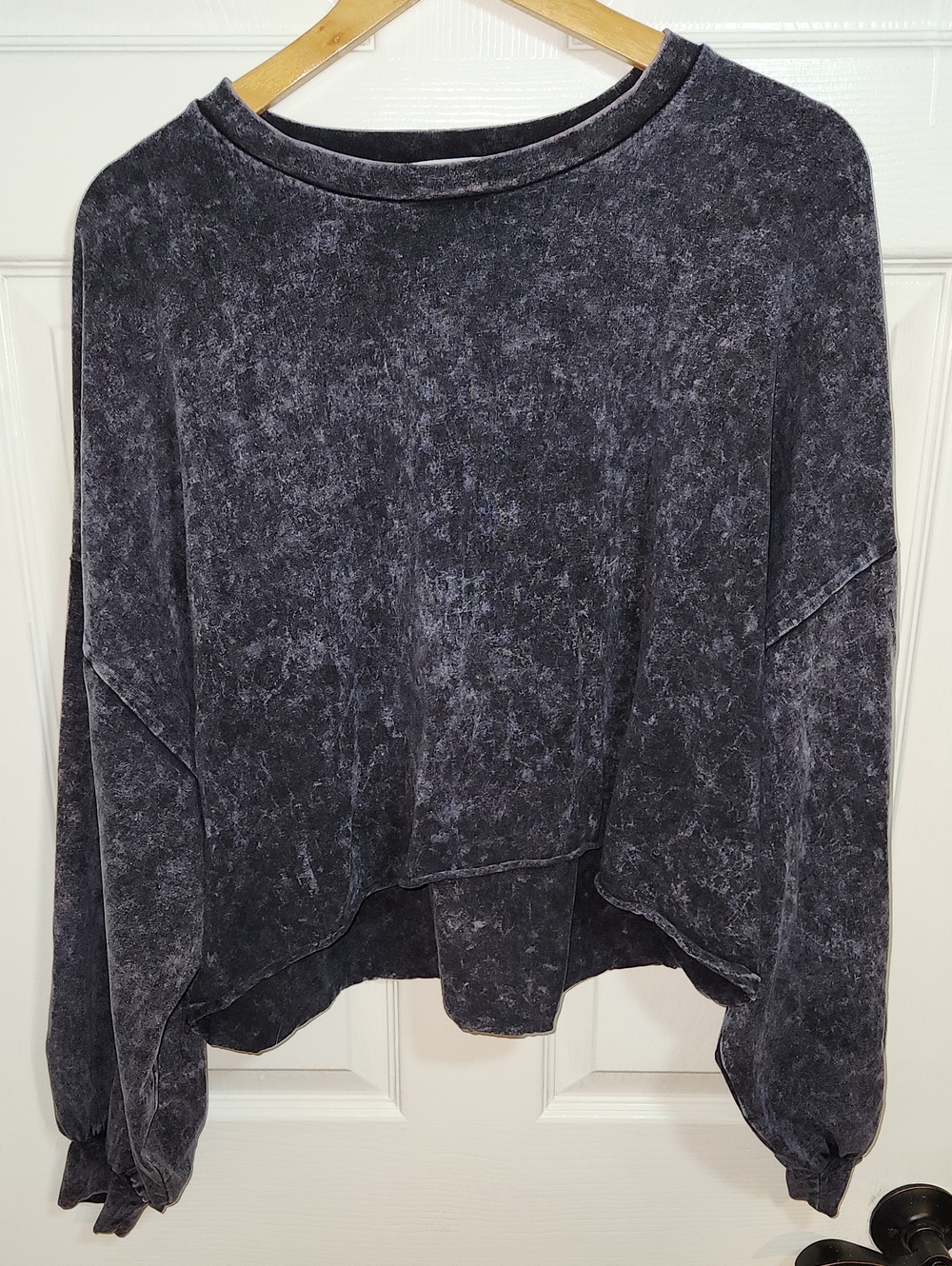 Zenana Outfitters Washed Charcoal High-low Sweatshirt